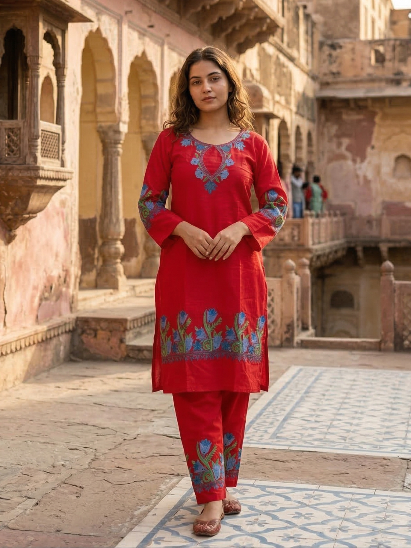 "MADHANI" Cotton Kashmiri Co-Ord Set