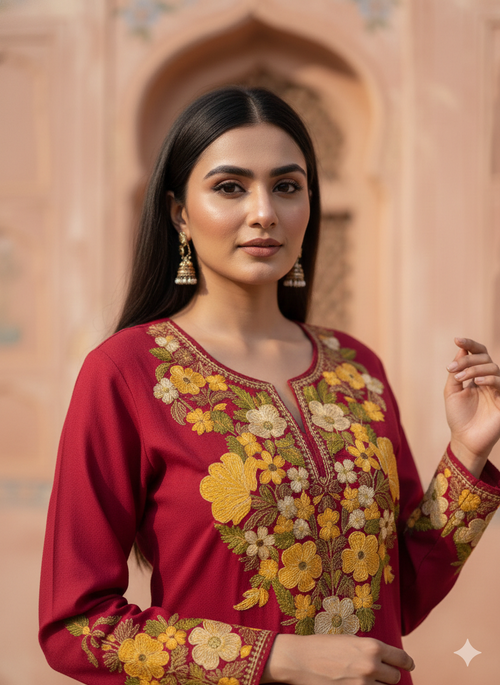 "AMBER" Cotton Kashmiri Co-Ord Set