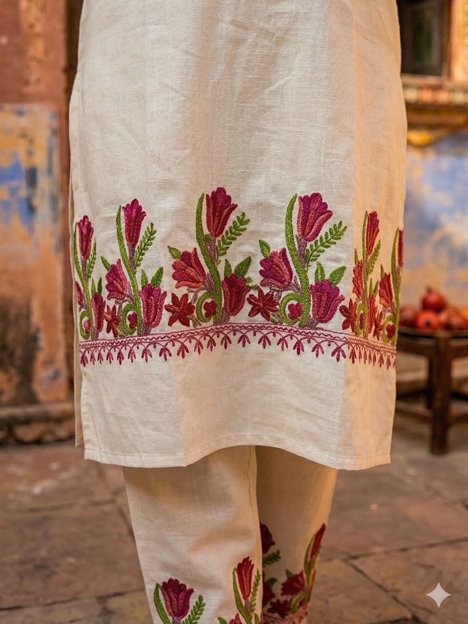 "MADHANI" Cotton Kashmiri Co-Ord Set