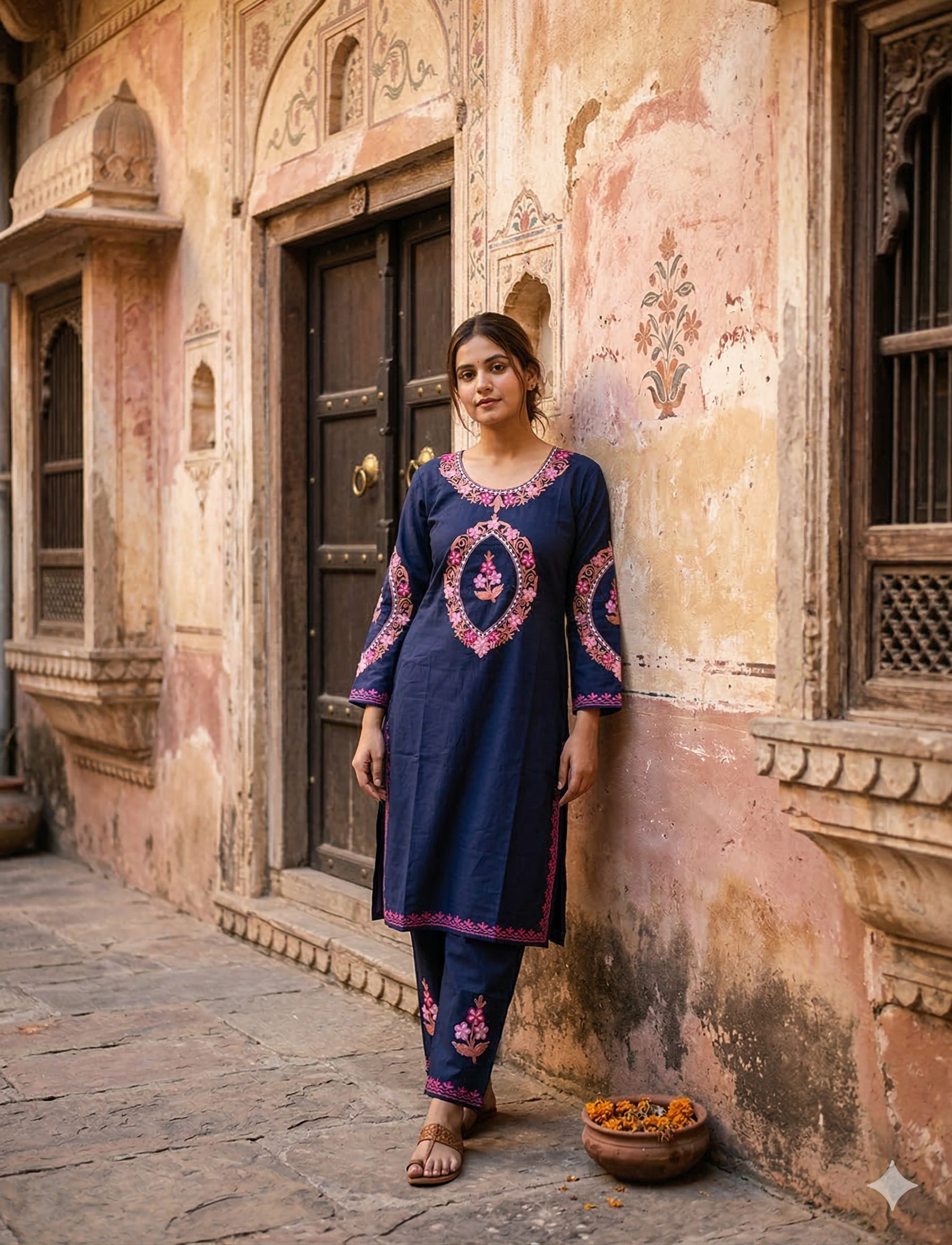 "SHAZIA" Cotton Kashmiri Co-Ord Set