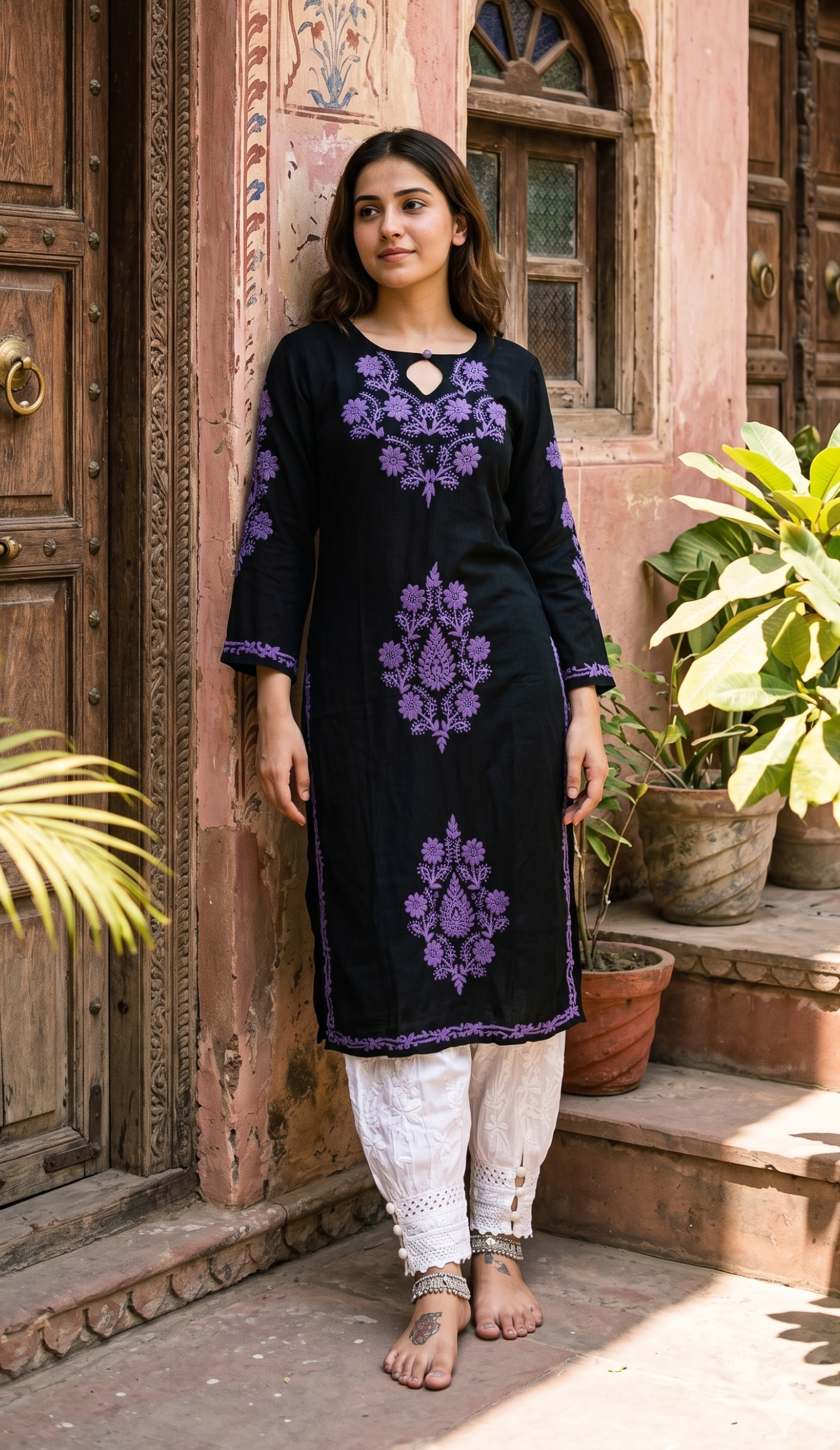 "ASHWINI" Modal Cotton Chikankari Kurta