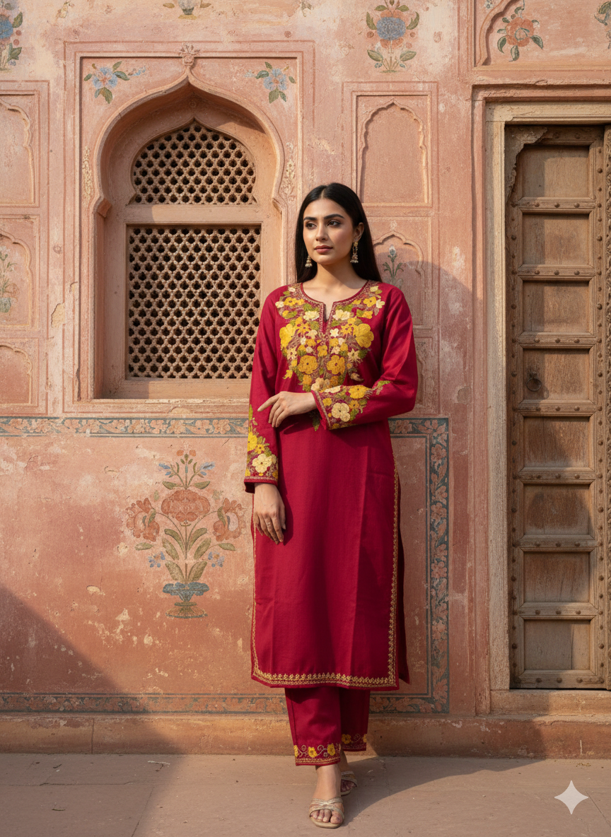 "AMBER" Cotton Kashmiri Co-Ord Set