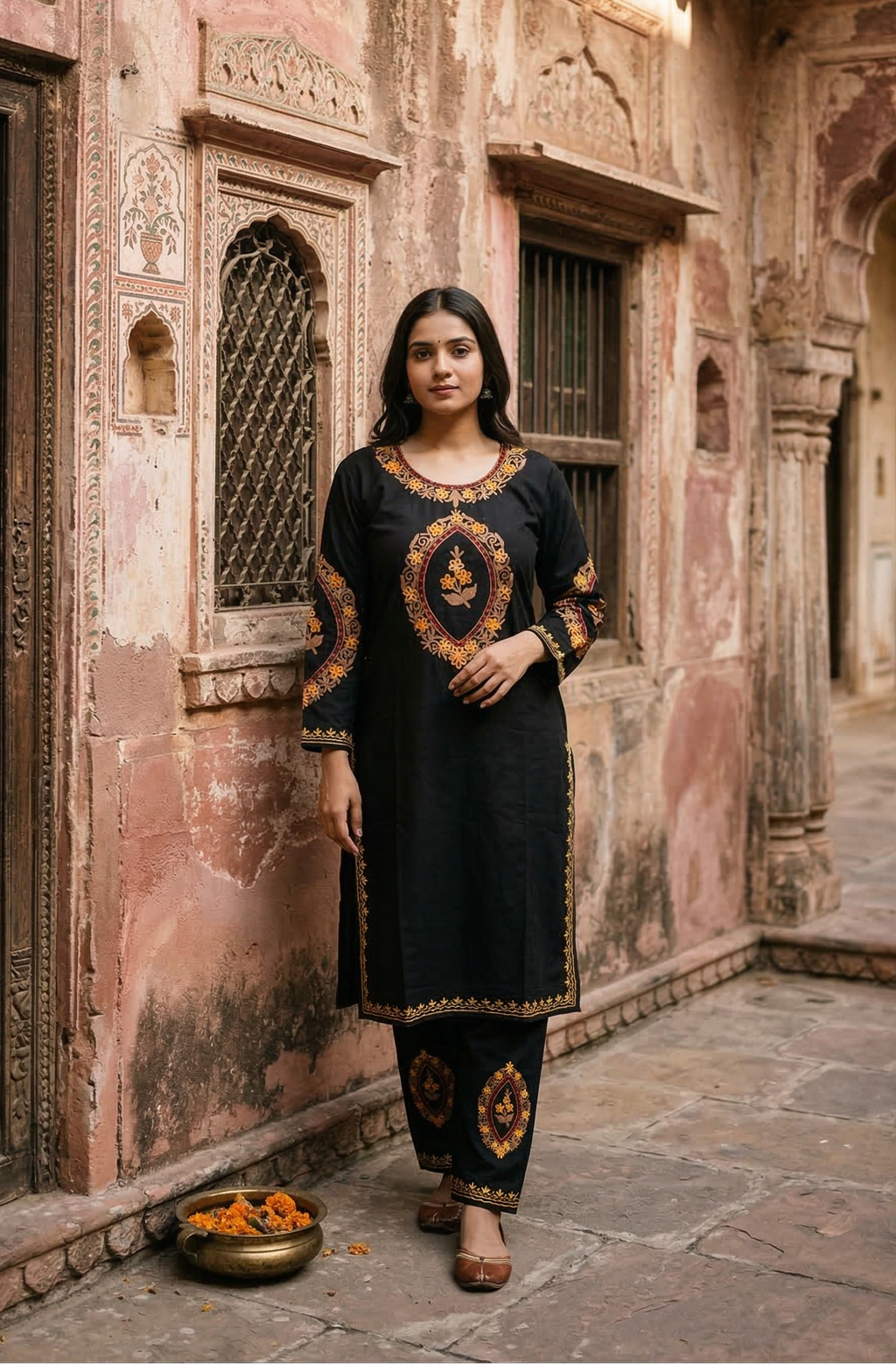 "SHAZIA" Cotton Kashmiri Co-Ord Set