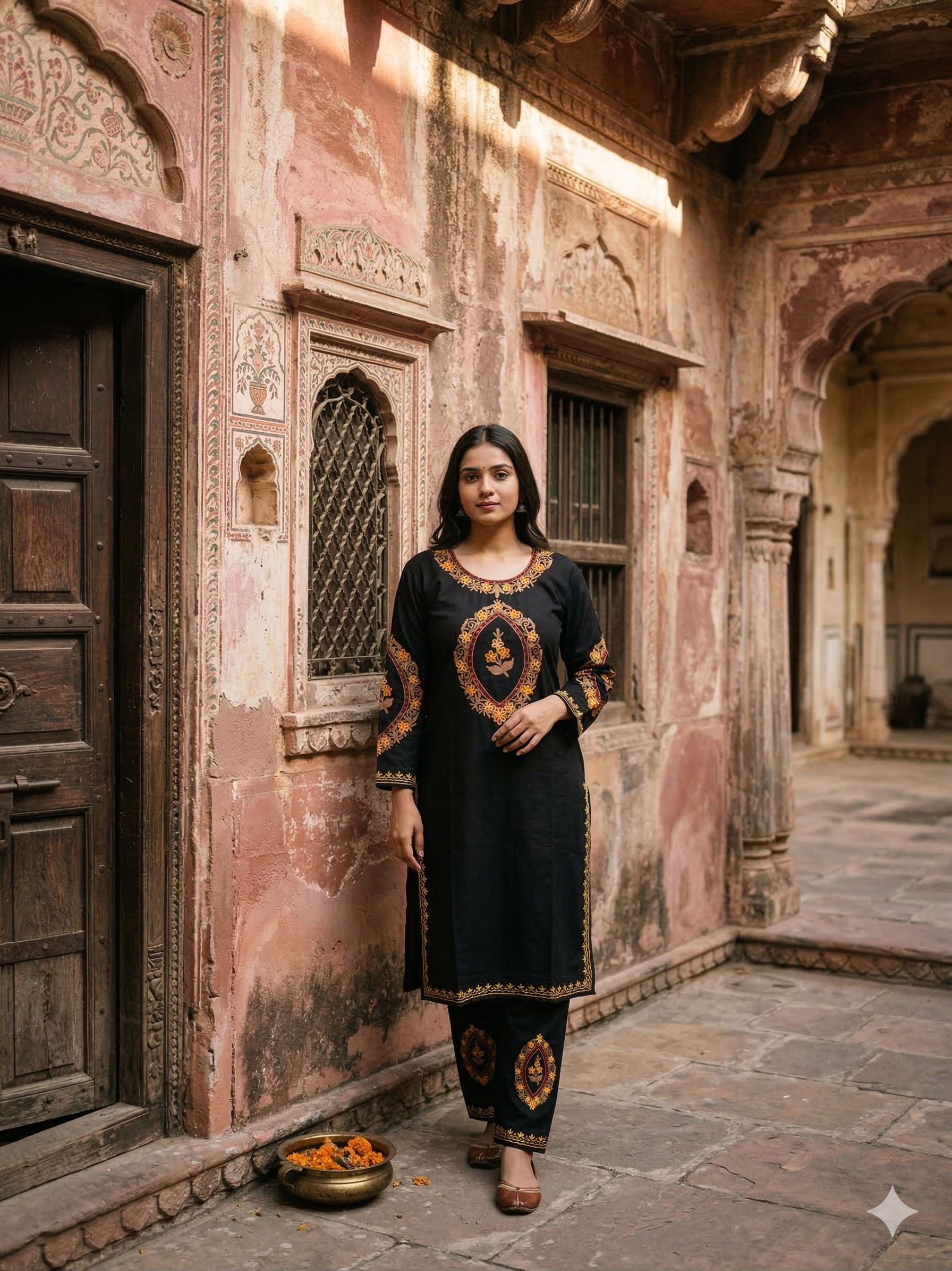 "SHAZIA" Cotton Kashmiri Co-Ord Set