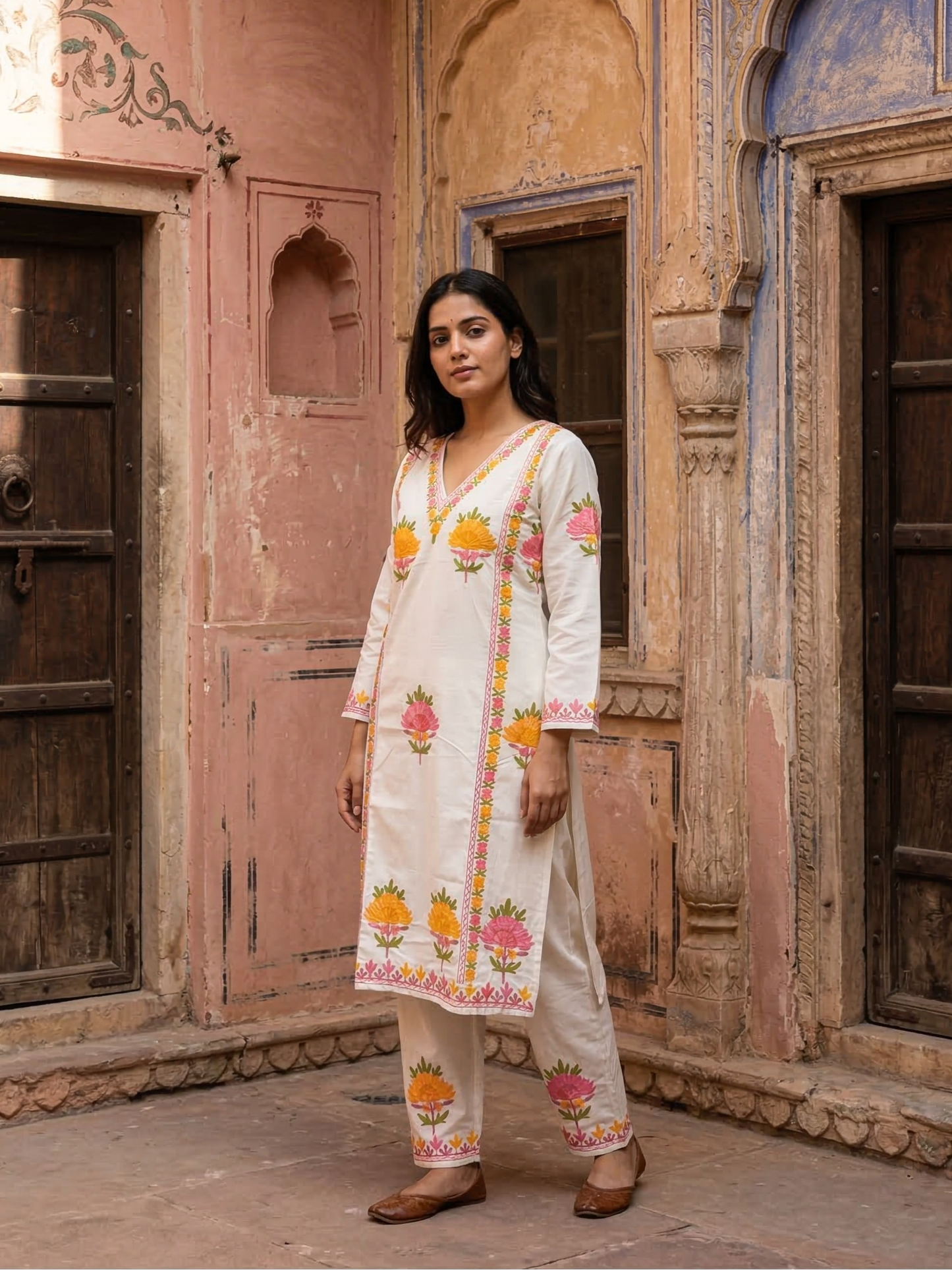 “SABINA” Kashmiri Embroidered Co-Ord Set