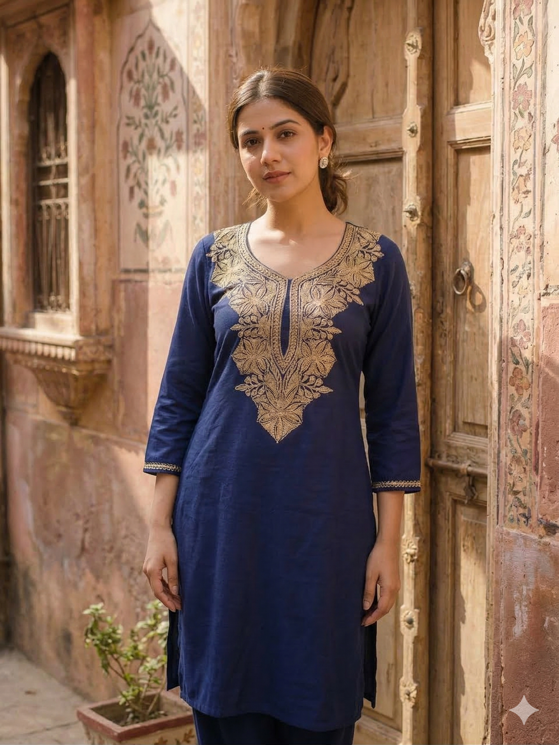 "HAFIZ" Cotton Tilla Work Kashmiri Co-Ord Set