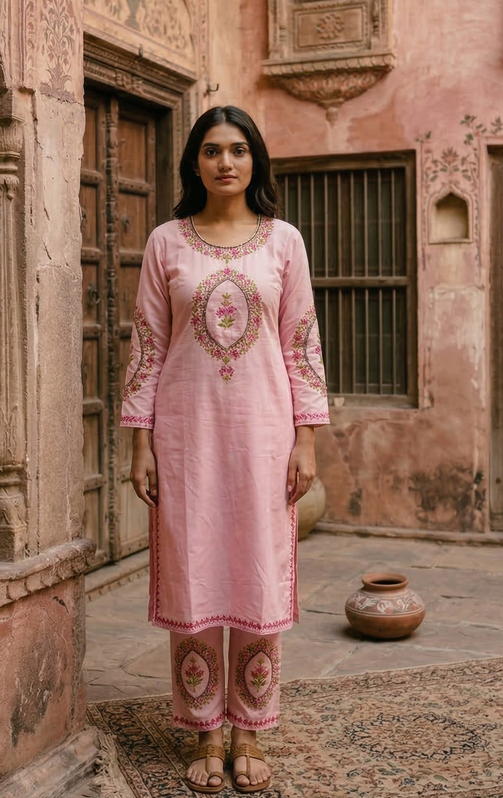 "SHAZIA" Cotton Kashmiri Co-Ord Set