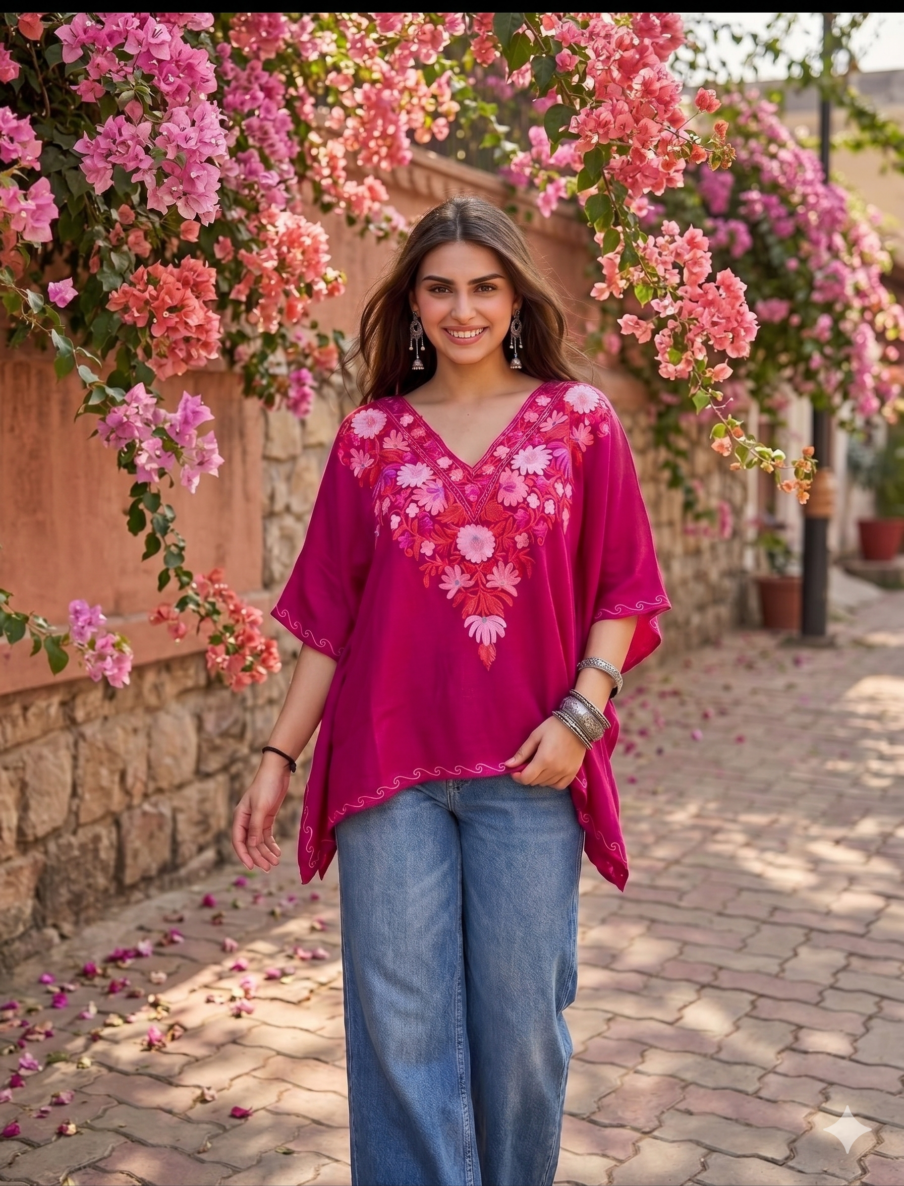 "AYMIN" Short Kashmiri Kaftan