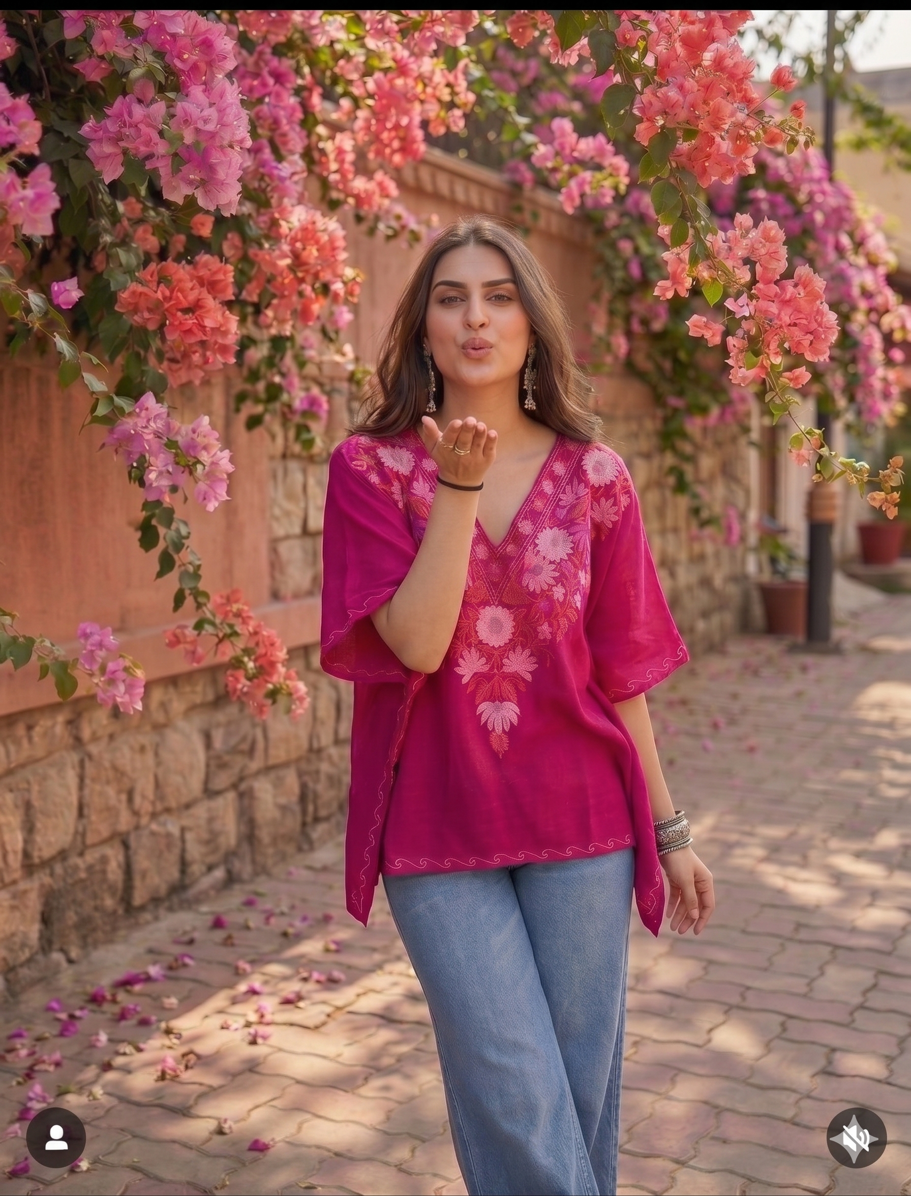 "AYMIN" Short Kashmiri Kaftan