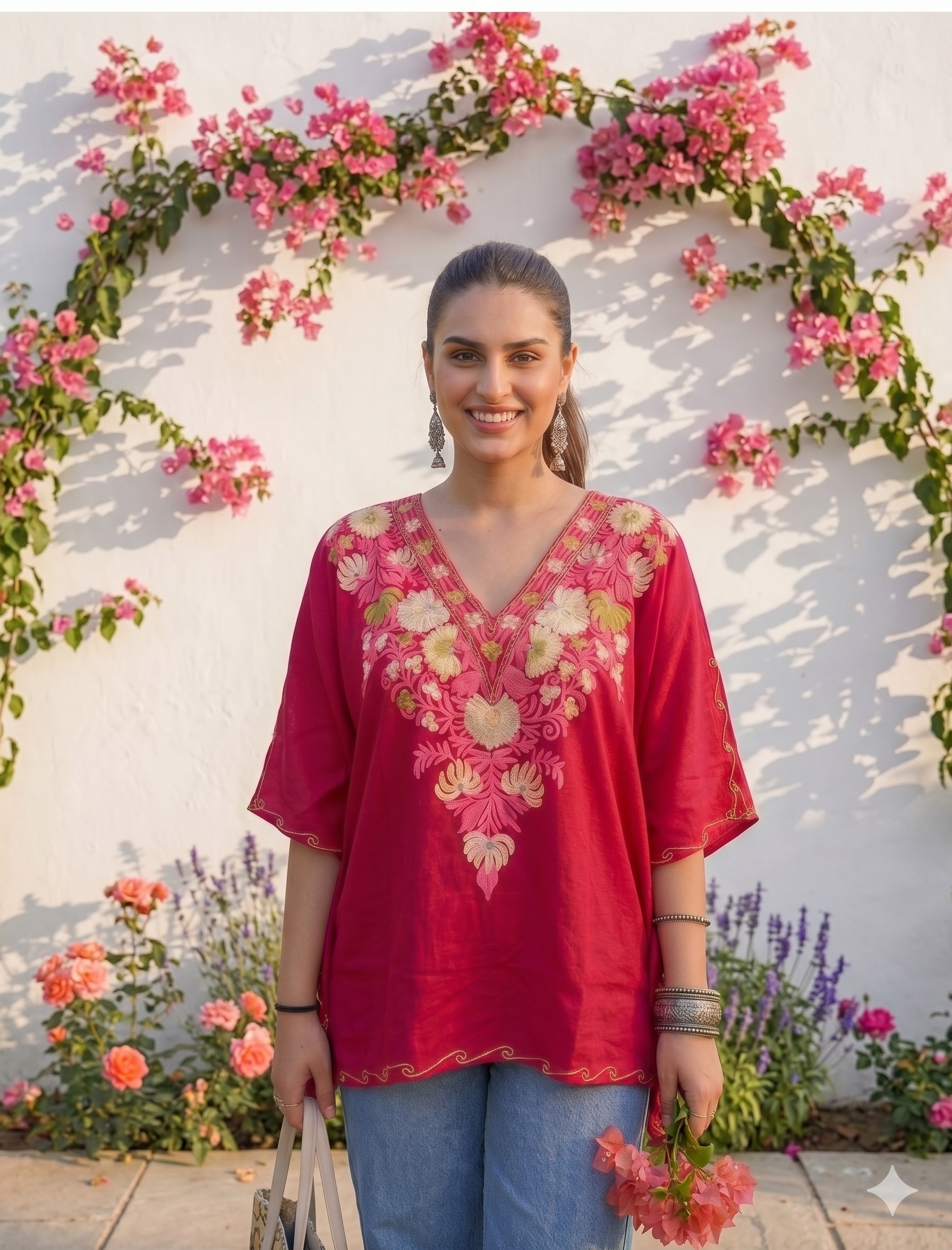 "AYMIN" Short Kashmiri Kaftan
