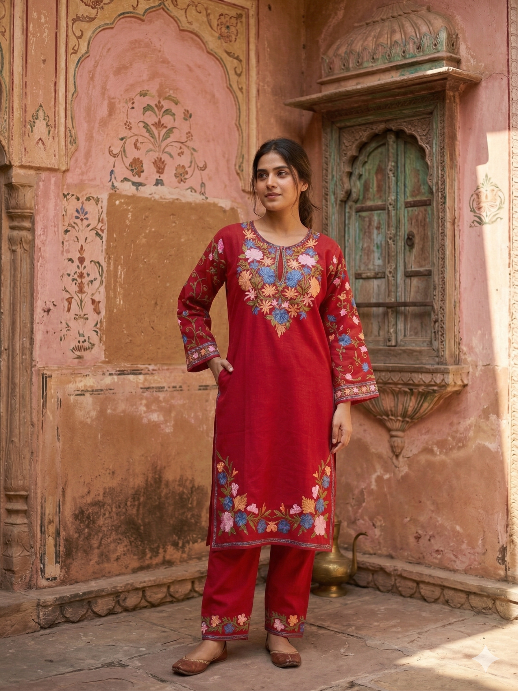 "SARGUN" Cotton Kashmiri Co-Ord Set