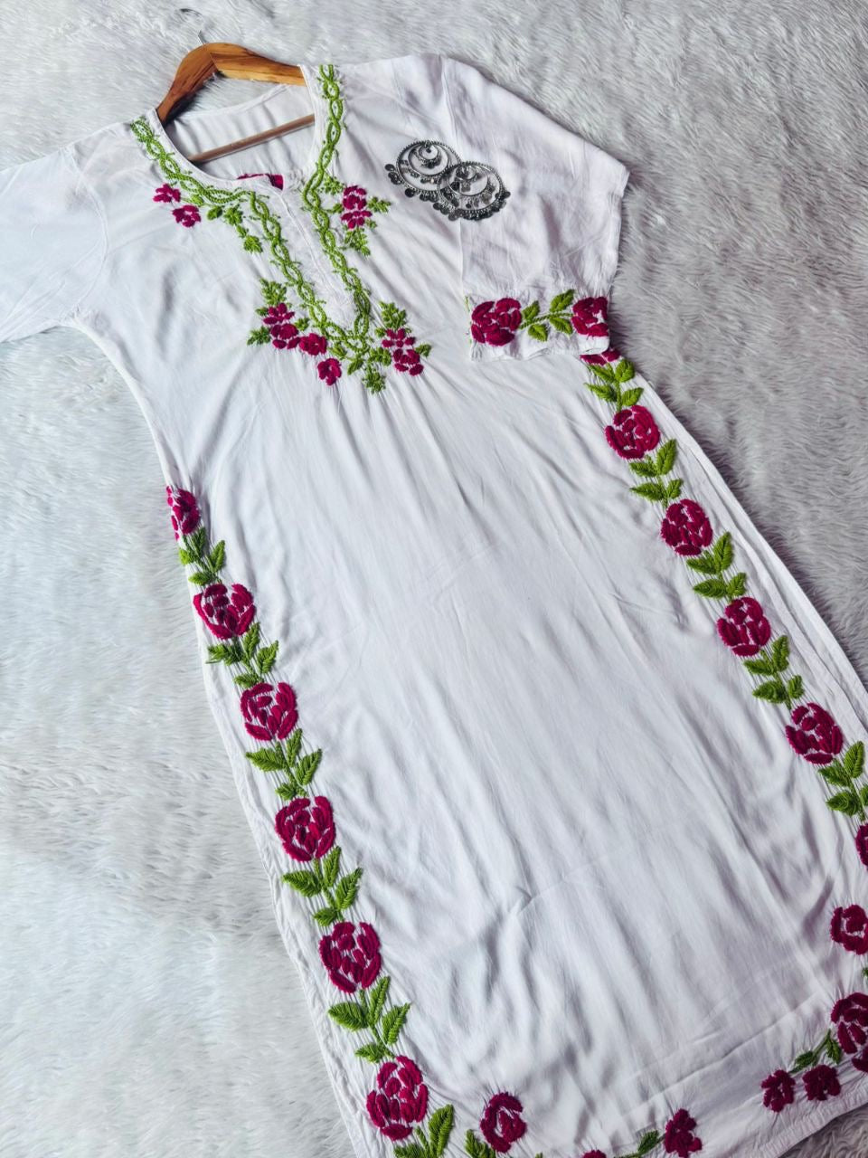 "MOINA" Modal Cotton Chikankari Kurta