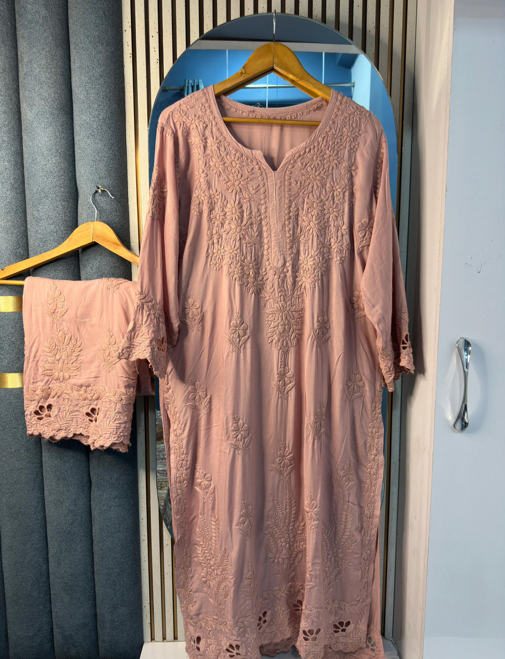 VANZARA Cut-Work Chikankari Co-Ord Set